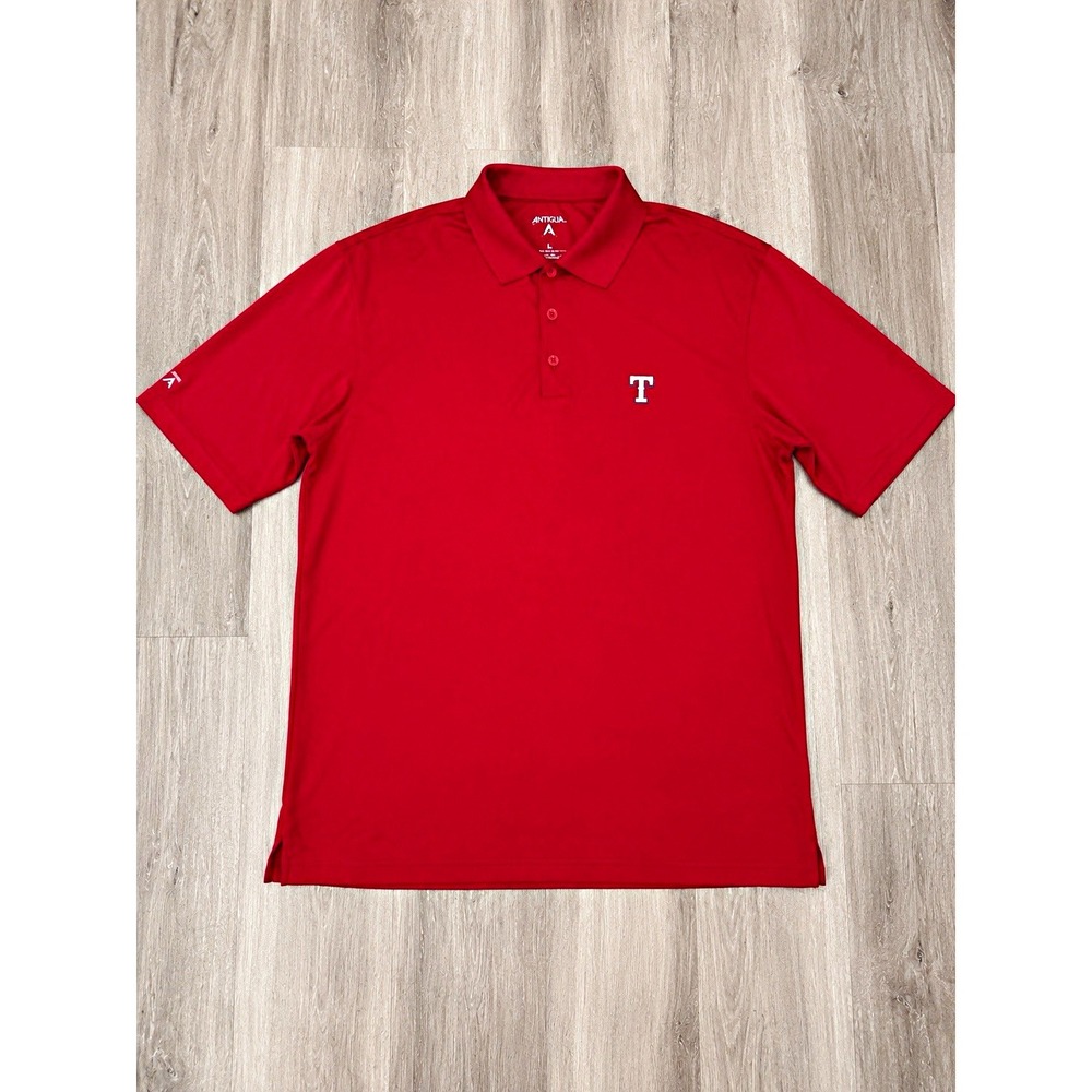 Antigua Texas Rangers Polo Shirt Men's Medium Red Performance Golf MLB Logo